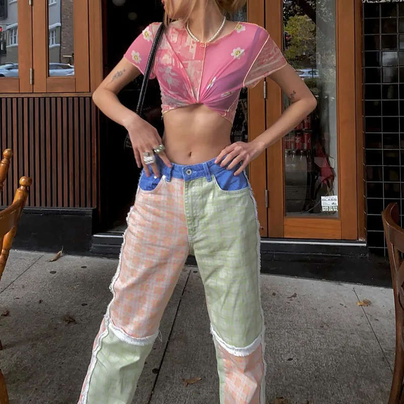 ZTONE 2021 Women Jeans Streetwear Loose Straight Jeans Women's Fashion Hip Hop High Waist Pants Cowboy Striped Patchwork
ZTONE 2021 Women Jeans Streetwear Loose Straight Jeans Women's Fashion Hip Hop High Waist Pants Cowboy Striped Patchwork