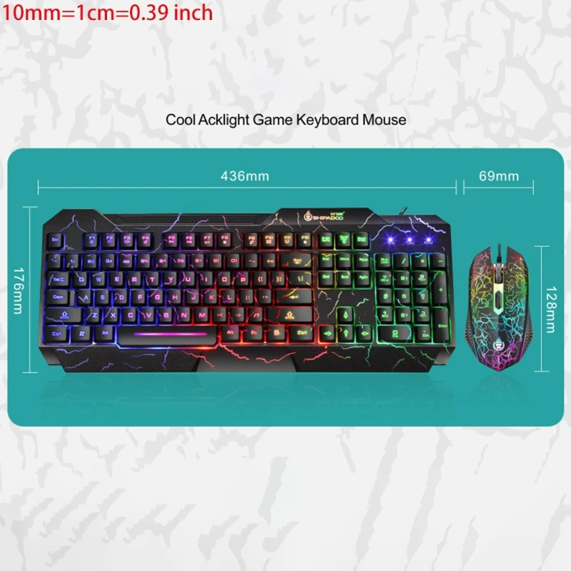 2021 New Backlit Keyboard Mouse Set USB Wired Gaming Keyboard Adjustable DPI Mouse for Home Office Laptop Desktop
2021 New Backlit Keyboard Mouse Set USB Wired Gaming Keyboard Adjustable DPI Mouse for Home Office Laptop Desktop