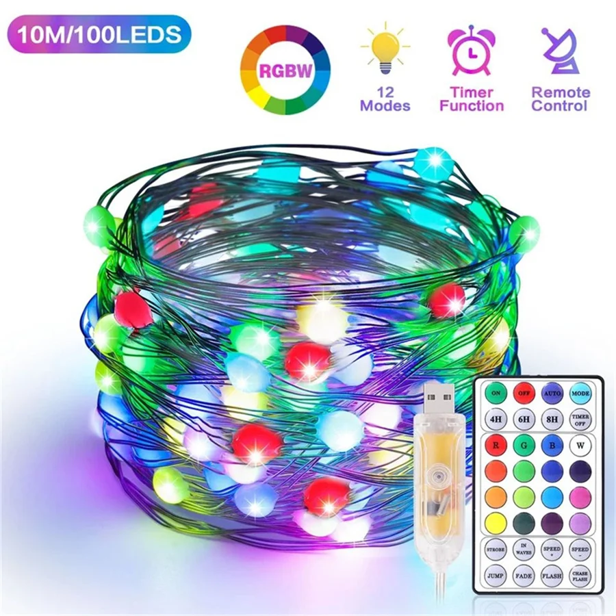 RGB LED Copper Wire Christmas Tree String Light 20M USB Remote Control Fairy Garden Lights for 2022 New Year Party Wedding Decor
RGB LED Copper Wire Christmas Tree String Light 20M USB Remote Control Fairy Garden Lights for 2022 New Year Party Wedding Decor