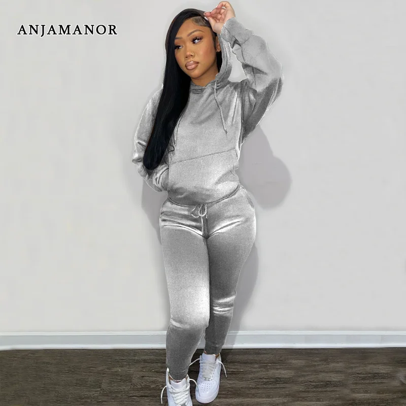 ANJAMANOR Velvet Tracksuit Womens Two Peice Sets Hoodies and Sweat Pants for Ladies Casual Sportswear Wholesale Items D26-ED70
ANJAMANOR Velvet Tracksuit Womens Two Peice Sets Hoodies and Sweat Pants for Ladies Casual Sportswear Wholesale Items D26-ED70