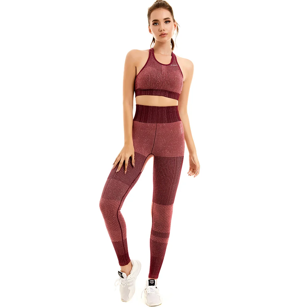 Yoga Workout Winecolor Outfits For Women 2 Piece Set Seamless High-waisted Leggings And Padded Sports Top Bra Activewear Suit
Yoga Workout Winecolor Outfits For Women 2 Piece Set Seamless High-waisted Leggings And Padded Sports Top Bra Activewear Suit