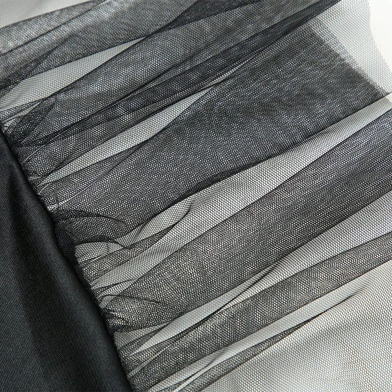 Черная сетка шитье рыбий хвост юбка 2021 новые летние брюки с высокой талией тонкое