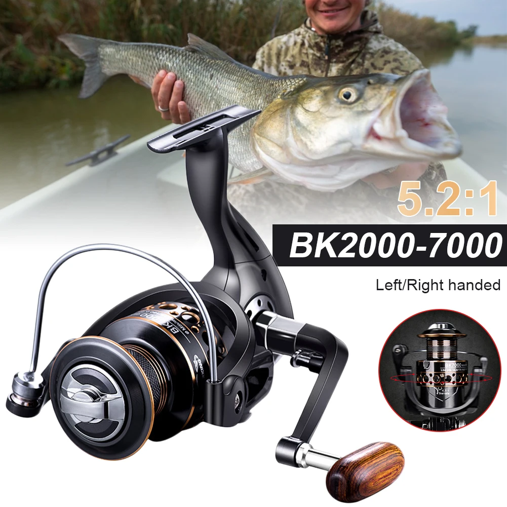 Fishing Spinning Reel 4.7:1 Ratio 12+1BB Ultra Smooth Wooden Knob Powerful Fishing Reel for Freshwater Saltwater New Upgrade
Fishing Spinning Reel 4.7:1 Ratio 12+1BB Ultra Smooth Wooden Knob Powerful Fishing Reel for Freshwater Saltwater New Upgrade
