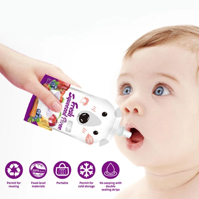 8Pcs Reusable Baby Food Pouch 200ML Kids Storage Bag DIY Breast Milk Bag Infant Double Zipper Squeeze Feeding Bags
8Pcs Reusable Baby Food Pouch 200ML Kids Storage Bag DIY Breast Milk Bag Infant Double Zipper Squeeze Feeding Bags