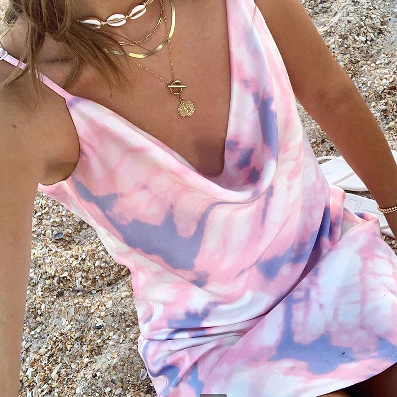 Shyloli Women Tie dye mini sleeveless dress v-neck natural factors dress 2021 new fashion sexy summer beach style women dress
Shyloli Women Tie dye mini sleeveless dress v-neck natural factors dress 2021 new fashion sexy summer beach style women dress