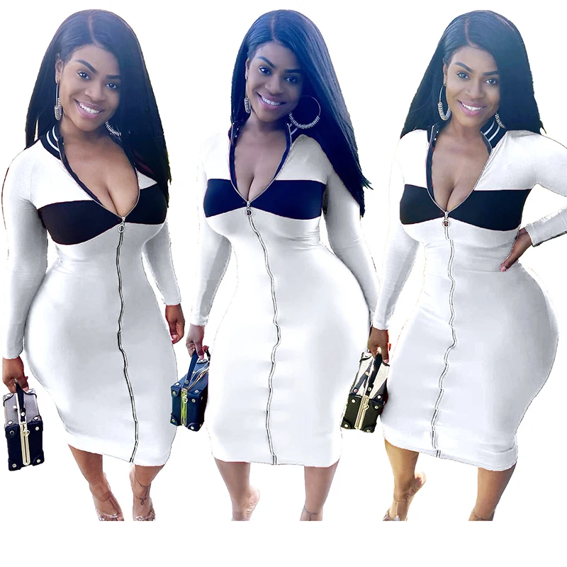 Solid Color Zipper Patchwork Color Block Long Sleeves Office Lady Summer Women Hot Style Model Sexy Maxi Dress
Solid Color Zipper Patchwork Color Block Long Sleeves Office Lady Summer Women Hot Style Model Sexy Maxi Dress