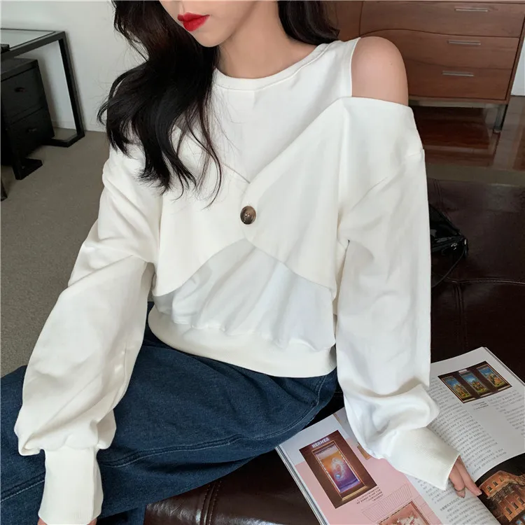 Fashion Harajuku Women Off Shoulder O-neck Solid Batwing Sleeve Sweatshirt Hip Hop One Button Casual Loose Sweatshirt
Fashion Harajuku Women Off Shoulder O-neck Solid Batwing Sleeve Sweatshirt Hip Hop One Button Casual Loose Sweatshirt