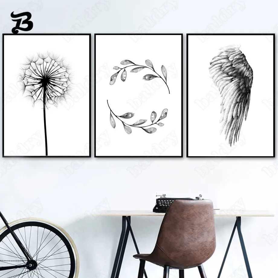 Canvas Painting for living room Leaf Wing Dandelion black and white landscape Posters And Print Wall Art Pictures For Home Decor
Canvas Painting for living room Leaf Wing Dandelion black and white landscape Posters And Print Wall Art Pictures For Home Decor