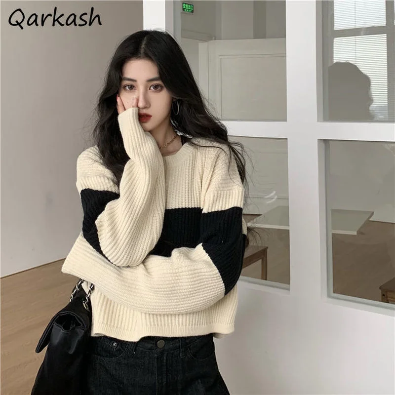 Pullovers Women Spring Patchwork All-match Simple Leisure Stylish Vintage Ulzzang Prevalent Design Female Ins Chic New Fashion
Pullovers Women Spring Patchwork All-match Simple Leisure Stylish Vintage Ulzzang Prevalent Design Female Ins Chic New Fashion