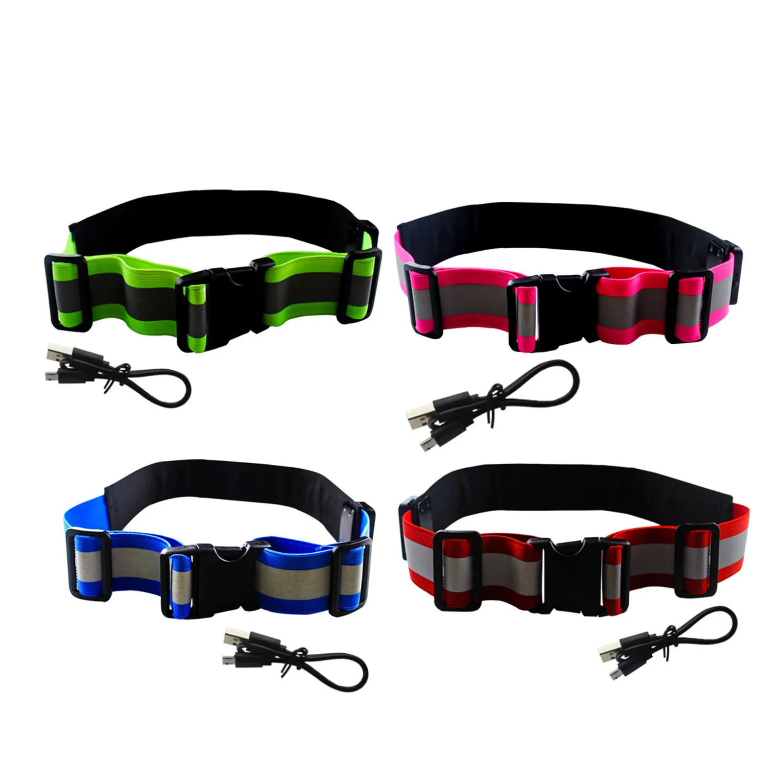 

LED Running Waist Belt USB Rechargeable Flashing Belt Adjustable Night Warning Glowing Waistband For Night Cycling Runing Belt