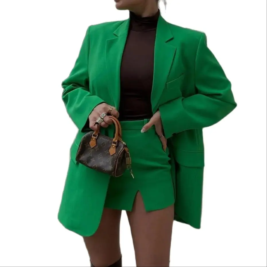 2021 Women's Suits With Skirt Green Straight Blazer Set 2 Pieces Skirt Mini Midwaist Slit Fashion High Street Casual Chic
2021 Women's Suits With Skirt Green Straight Blazer Set 2 Pieces Skirt Mini Midwaist Slit Fashion High Street Casual Chic