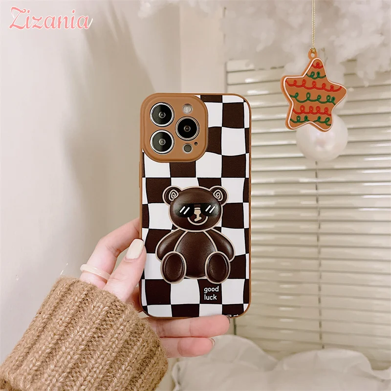Fashion Cute 3D sunglasses Little bear Checkerboard Phone Case For iPhone 13 12 11 Pro Max XS Max XR X 7 8 Plus Shockproof Cover
Fashion Cute 3D sunglasses Little bear Checkerboard Phone Case For iPhone 13 12 11 Pro Max XS Max XR X 7 8 Plus Shockproof Cover