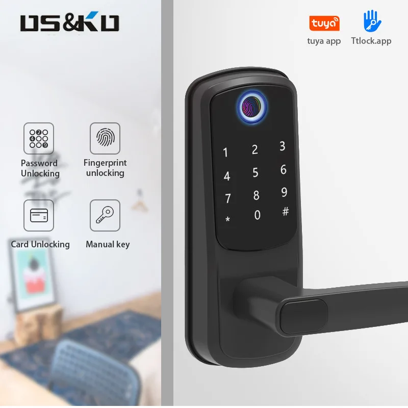 Tuya Smart Wifi Electronic Door Lock With APP Remotely / Biometric Fingerprint / Smart Card / Password For Home Security
Tuya Smart Wifi Electronic Door Lock With APP Remotely / Biometric Fingerprint / Smart Card / Password For Home Security
