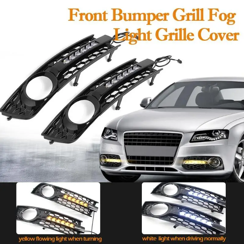 2Pcs Car Front Fog Light Grille Flowing LED DRL Daytime Running Light Turn Signal Lamp Mesh Cover Grilles for A4 B6 01-05 8
2Pcs Car Front Fog Light Grille Flowing LED DRL Daytime Running Light Turn Signal Lamp Mesh Cover Grilles for A4 B6 01-05 8