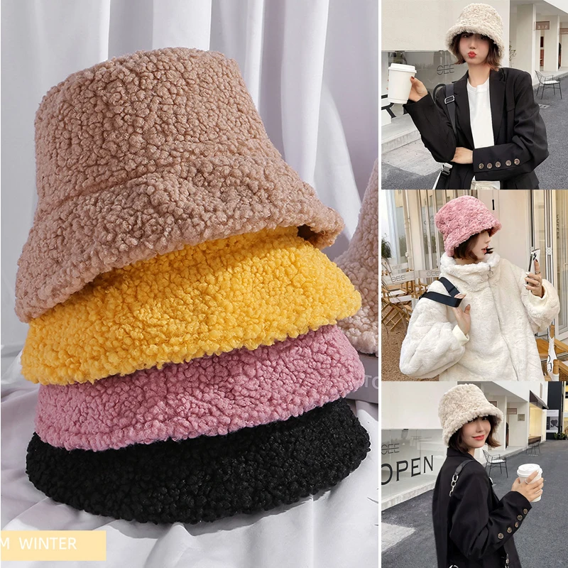 2021 Lamb Fur Bucket Hat Winter Warm Teddy Velvet Hats for Women Lady Thicken Bob Panama Outdoor Fisherman Hat Caps
2021 Lamb Fur Bucket Hat Winter Warm Teddy Velvet Hats for Women Lady Thicken Bob Panama Outdoor Fisherman Hat Caps