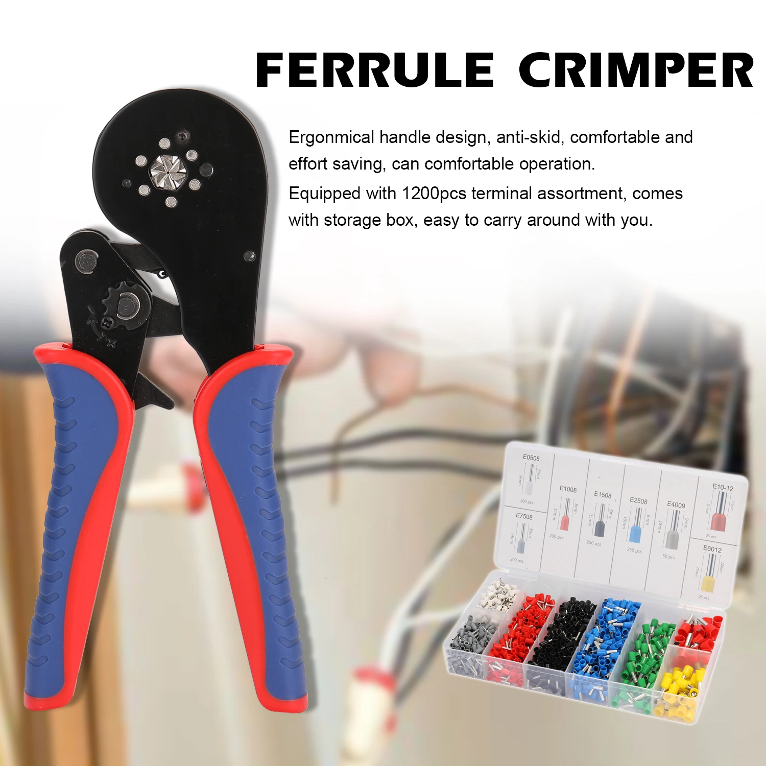 HSC8 16-6 0.08-16m㎡ Ferrule Crimping Tool Kit High Hardness Crimper Plier with1200pcs Wire Ferrules Crimp Ends Terminal Tools
HSC8 16-6 0.08-16m㎡ Ferrule Crimping Tool Kit High Hardness Crimper Plier with1200pcs Wire Ferrules Crimp Ends Terminal Tools