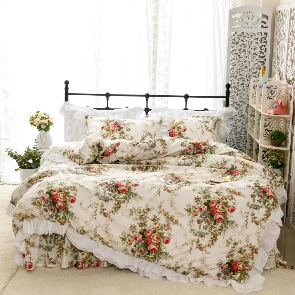 Vintage Floral Bedding Duvet Cover Sets Twin Queen King Kids Girls Bedding Sets 100% Cotton Ruffles Flower Bedding Bedskirt set
Vintage Floral Bedding Duvet Cover Sets Twin Queen King Kids Girls Bedding Sets 100% Cotton Ruffles Flower Bedding Bedskirt set