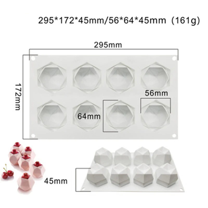 2pcs/set Diamond Silicone Mousse Cake Mold Fondant Baking Mould Dessert Chocolate Mould Candle Soap Craft Mold Resin Clay Molds
2pcs/set Diamond Silicone Mousse Cake Mold Fondant Baking Mould Dessert Chocolate Mould Candle Soap Craft Mold Resin Clay Molds