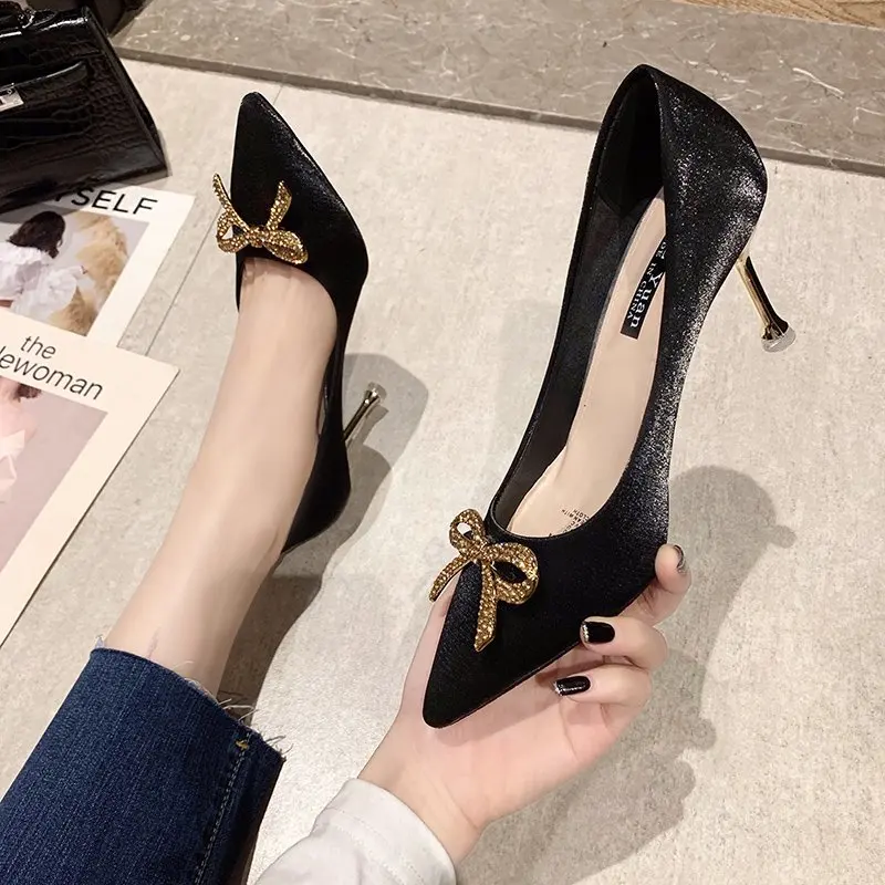 Women's High Heels Wedding Dress High Heels Fashion Work Women's Shoes Banquet Party Bow Ladies Shoes 2021
Women's High Heels Wedding Dress High Heels Fashion Work Women's Shoes Banquet Party Bow Ladies Shoes 2021