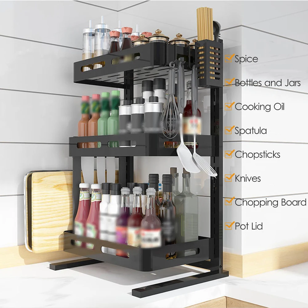 2-Tire Spice Rack Dish Rack Cruet-stand Free-stand Salt Pepper Container Organizer Two Tires Kitchen Countertop Bottles and Jars
2-Tire Spice Rack Dish Rack Cruet-stand Free-stand Salt Pepper Container Organizer Two Tires Kitchen Countertop Bottles and Jars