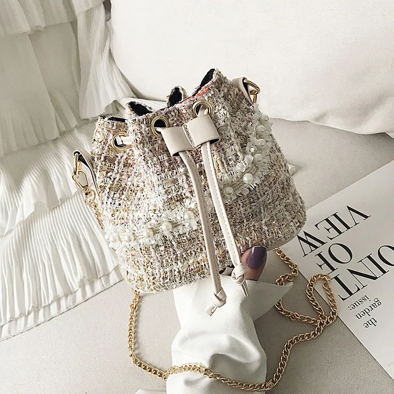 Women bag with Chain pearl bucket bag Woolen material Shoulder Bags Brand Designer Ladies Crossbody messenger Bags #30
Women bag with Chain pearl bucket bag Woolen material Shoulder Bags Brand Designer Ladies Crossbody messenger Bags #30