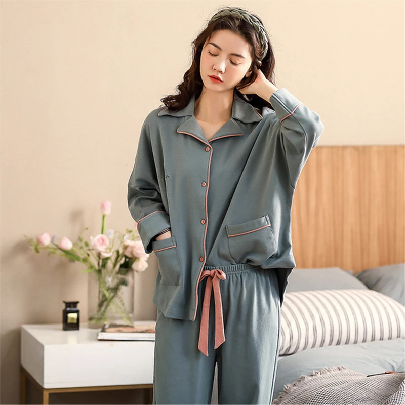 home service suit cotton lapel loose casual pajamas trousers long-sleeve top two-piece elegant kimono bathrobe New pijamas
home service suit cotton lapel loose casual pajamas trousers long-sleeve top two-piece elegant kimono bathrobe New pijamas