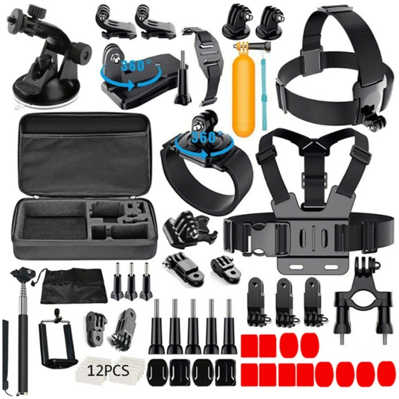 61 Pieces/set Sports Cameras Accessories Kit Camcorder Bundles Compatible with Hero Series,YI 4K Series, SARGO Series
61 Pieces/set Sports Cameras Accessories Kit Camcorder Bundles Compatible with Hero Series,YI 4K Series, SARGO Series