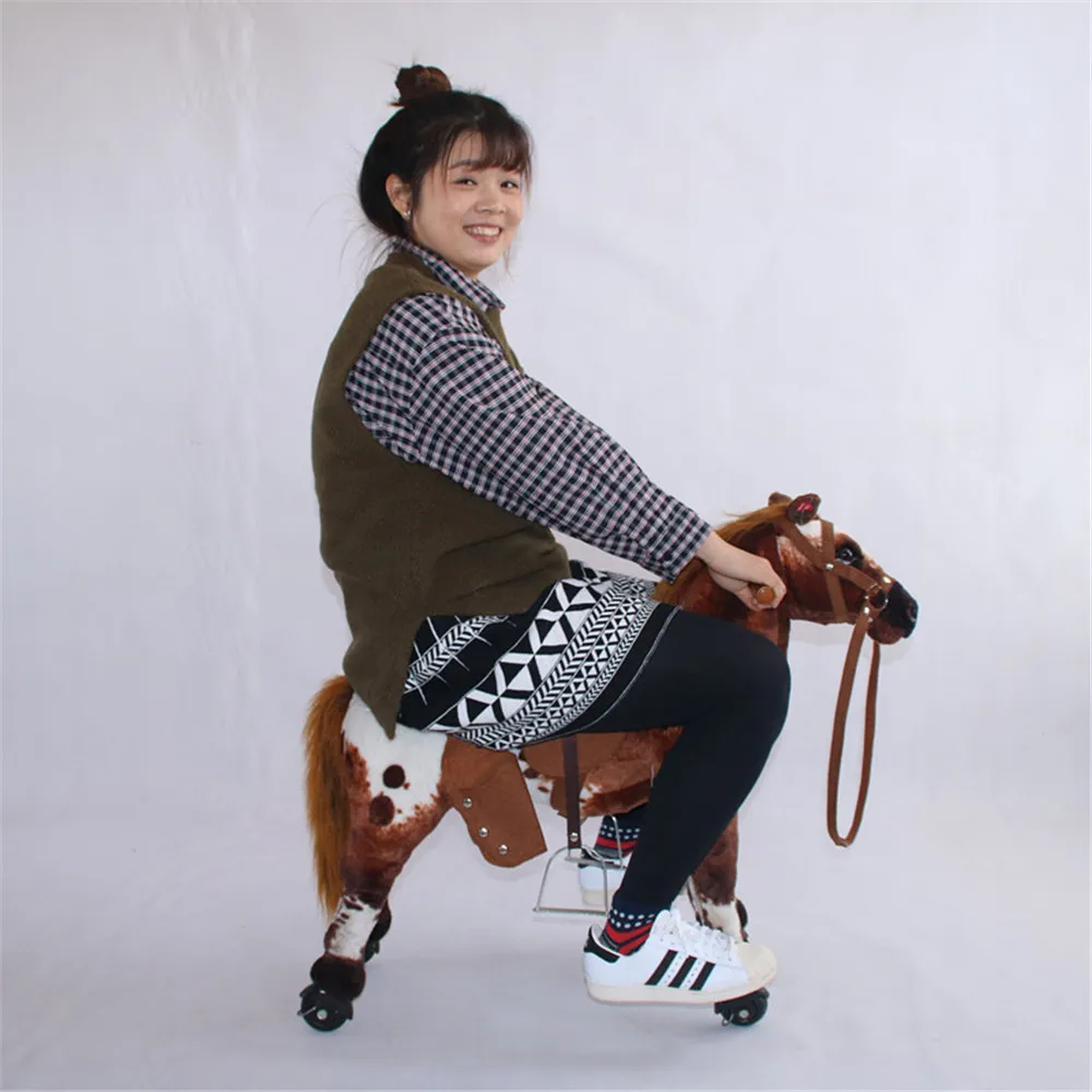 Гигантская игрушечная лошадь Fancytrader 31 дюйм с колесами для скутера детские