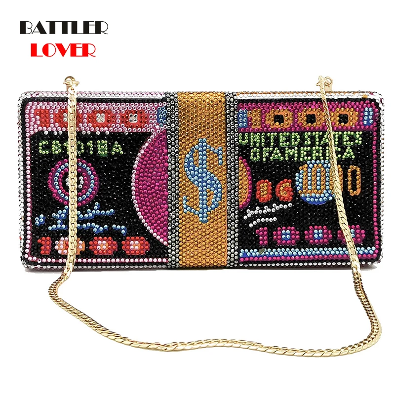 Luxury Brand Inlaid Diamond Evening Bag Dollars Design Women Wedding Zero Wallet Stack of Cash Funny Money Handbag 
Luxury Brand Inlaid Diamond Evening Bag Dollars Design Women Wedding Zero Wallet Stack of Cash Funny Money Handbag