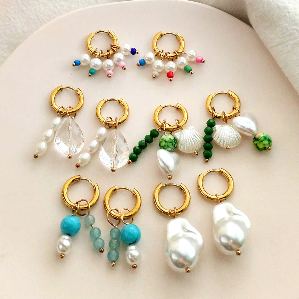 Flatfoosie Fashion Irregular Pearl Heart Beads Drop Earrings For Women Golden Stainless Steel Circle Dangle Earring Boho Jewelry
Flatfoosie Fashion Irregular Pearl Heart Beads Drop Earrings For Women Golden Stainless Steel Circle Dangle Earring Boho Jewelry