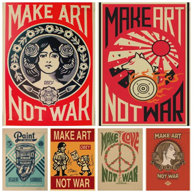 Make Art Not War Poster Vintage Print Canvas Paintings Home Wall Decoration Wall Retro Picture for Living Room Bedroom Decor
Make Art Not War Poster Vintage Print Canvas Paintings Home Wall Decoration Wall Retro Picture for Living Room Bedroom Decor