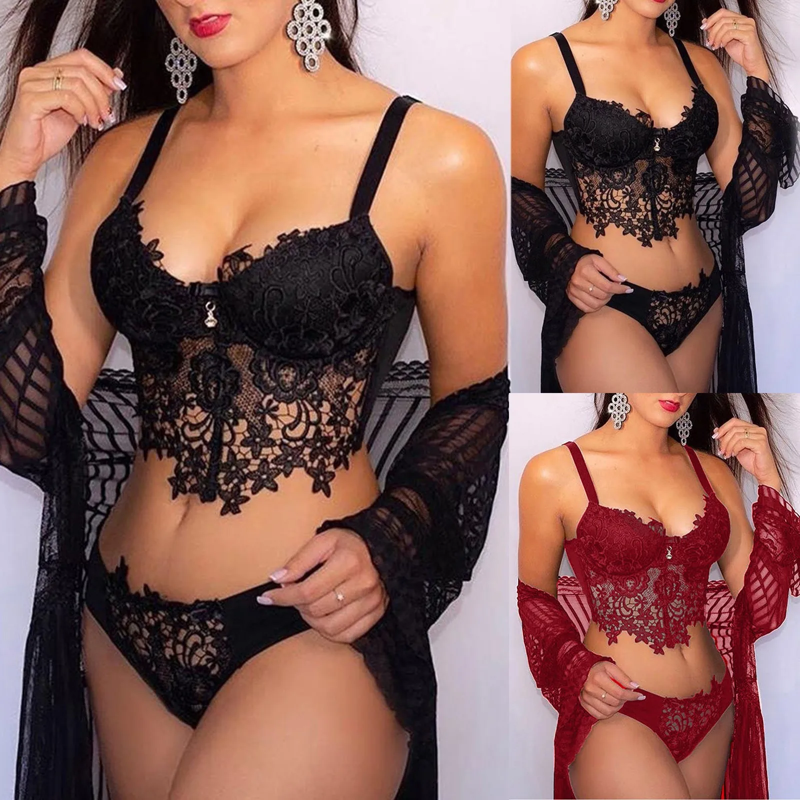 New Drop pendant Sexy Women Embroidery Lace Collar Wireless Bra Sexy Lingerie Thong Set Underwear sexy women clothing fashion
New Drop pendant Sexy Women Embroidery Lace Collar Wireless Bra Sexy Lingerie Thong Set Underwear sexy women clothing fashion