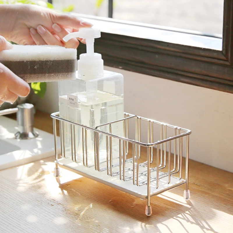 Kitchen Sponge Drying rack drain basket Sponge Holder Stainless Steel Scrub ball Tray Soap Scrubber Brush Organizer Silver
Kitchen Sponge Drying rack drain basket Sponge Holder Stainless Steel Scrub ball Tray Soap Scrubber Brush Organizer Silver