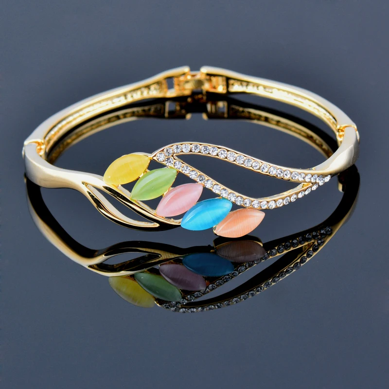 SINLEERY Charm Opal Stone Leaf Bracelets Rose Yellow Gold Silver Color Inlay Tiny Crystal Bangle For Women Jewelry SL203 SSI
SINLEERY Charm Opal Stone Leaf Bracelets Rose Yellow Gold Silver Color Inlay Tiny Crystal Bangle For Women Jewelry SL203 SSI