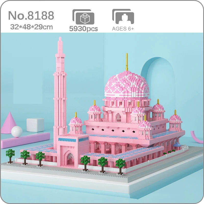 No.8188# World Architecture Masjid Putra Pink Mosque Church Palace Model Diamond Bricks Building Blocks Toy For Birthday Present
No.8188# World Architecture Masjid Putra Pink Mosque Church Palace Model Diamond Bricks Building Blocks Toy For Birthday Present