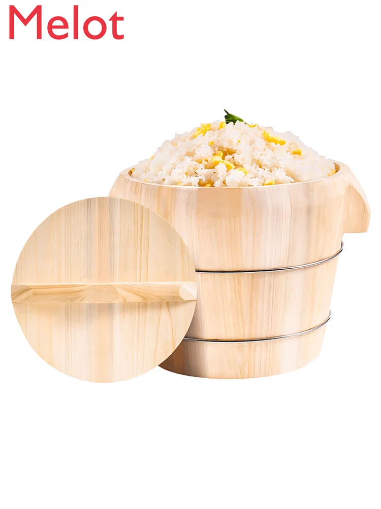 Plus Ear Rice Steaming Barrel Household Large and Small Fir Rice Cooking Wooden Barrel Rice with Lid Steamer
Plus Ear Rice Steaming Barrel Household Large and Small Fir Rice Cooking Wooden Barrel Rice with Lid Steamer