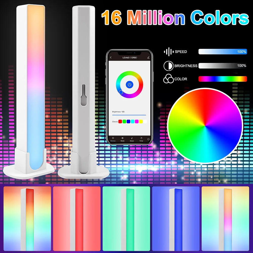 WIFI APP Control Voice Activated Rhythm Lamp 12W Pickup Rhythm Light Remote Control Smart Music Sync RGB Light Bar Ambient Light
WIFI APP Control Voice Activated Rhythm Lamp 12W Pickup Rhythm Light Remote Control Smart Music Sync RGB Light Bar Ambient Light