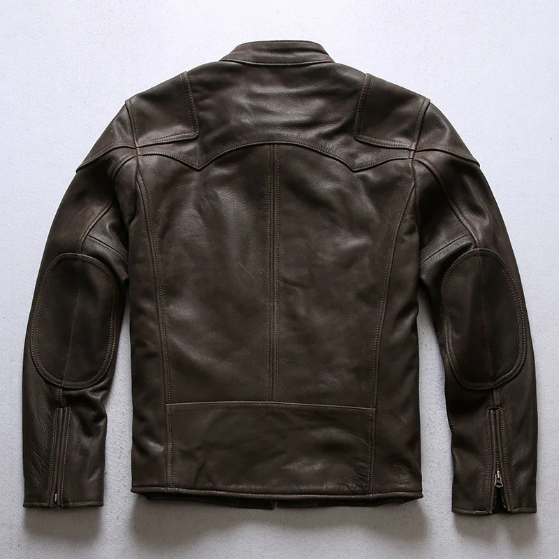 2021 Vintage Brown Biker Style Genuine Leather Jacket Men Plus Size 3XL Real Natural Cowhide Autumn Slim Fit Motorcycle Coat
2021 Vintage Brown Biker Style Genuine Leather Jacket Men Plus Size 3XL Real Natural Cowhide Autumn Slim Fit Motorcycle Coat