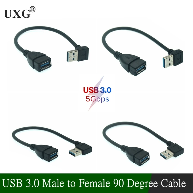 USB 3.0 Right / Left /Up/Down Angle 90 Degree Extension Cable Male To Female Adapter Cord USB Cables
USB 3.0 Right / Left /Up/Down Angle 90 Degree Extension Cable Male To Female Adapter Cord USB Cables