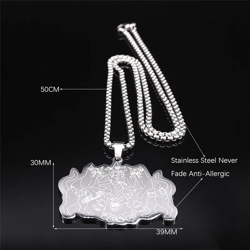 2021 Witchcraft Cat Herbal Medicine Stainless Steel Chain Necklace Silver Color Jewelry joyeria acero inoxidable NXS03
2021 Witchcraft Cat Herbal Medicine Stainless Steel Chain Necklace Silver Color Jewelry joyeria acero inoxidable NXS03