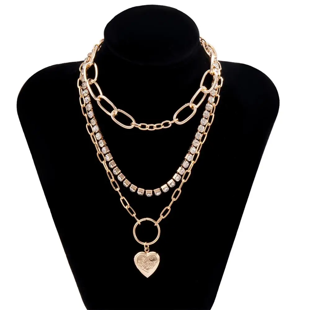 Multi Layered Punk Can Open Love Heart Pendant Necklace Stylish Shiny Rhinestone Chain Choker Necklaces Collar for Women Jewelry
Multi Layered Punk Can Open Love Heart Pendant Necklace Stylish Shiny Rhinestone Chain Choker Necklaces Collar for Women Jewelry