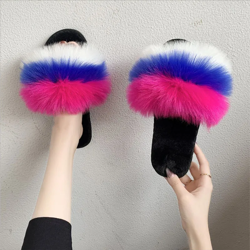 2021 High Quality Fox Fur Slippers Women's Designer Fluffy Fashion Sandals Comfortable Home Indoor Shoes Slide Ladies
2021 High Quality Fox Fur Slippers Women's Designer Fluffy Fashion Sandals Comfortable Home Indoor Shoes Slide Ladies