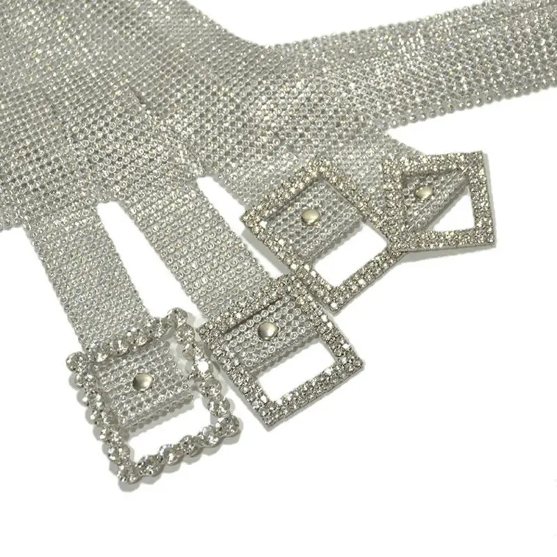 NEW Fashion Women Bling Crystal Diamond Waist Belt Wide Chain Full Rhinestone Waistband | Аксессуары для одежды