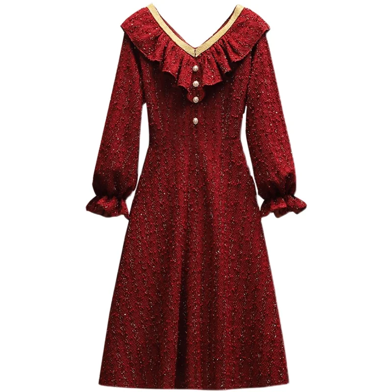 Elegant Pastel Plus Size Red Dress Women Spring Fall New Style Vestidos Trendy Luxurious Robe High Slim Waist Women Clothes
Elegant Pastel Plus Size Red Dress Women Spring Fall New Style Vestidos Trendy Luxurious Robe High Slim Waist Women Clothes