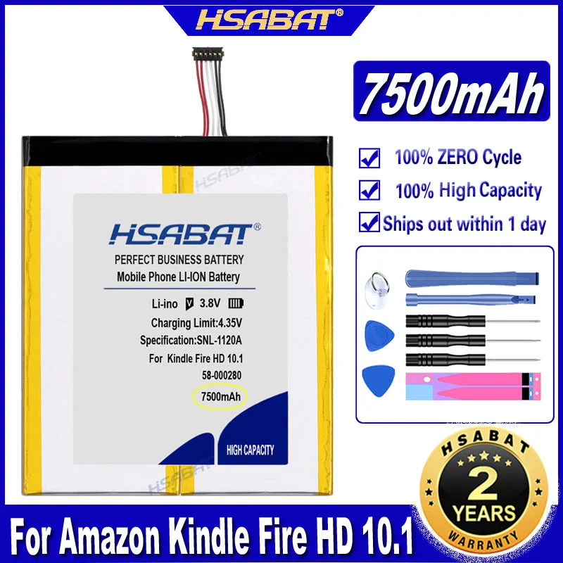 HSABAT 26S1015-A 2955C7 58-000187 7500mAh Battery for Amazon Kindle Fire HD 10.1 7th SL056ZE Batteries | Компьютеры и офис