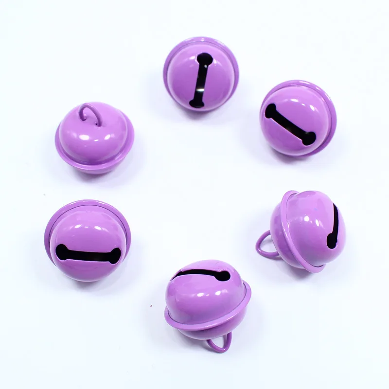 10pcs22mm Карамельный цвет краски выпечки рождественские колокольчики из металла