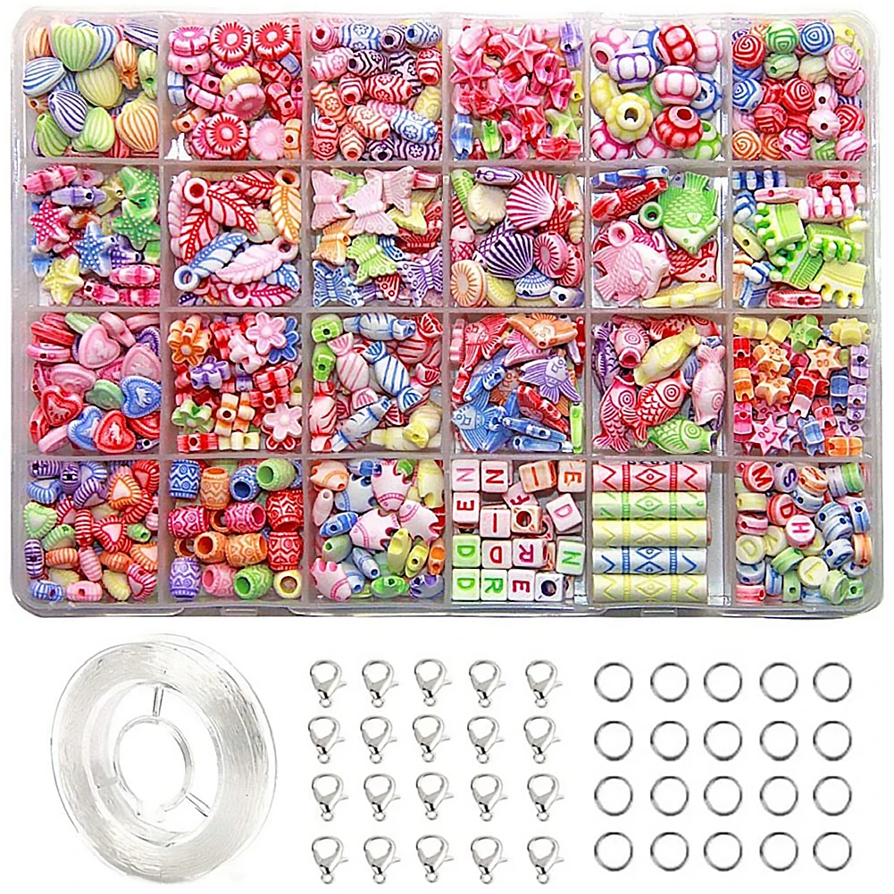 24 Kinds beads for jewelry making Kit DIY accessories acrylic Spacer Loose bead handmake Kids Educatinon toys for Girls
24 Kinds beads for jewelry making Kit DIY accessories acrylic Spacer Loose bead handmake Kids Educatinon toys for Girls