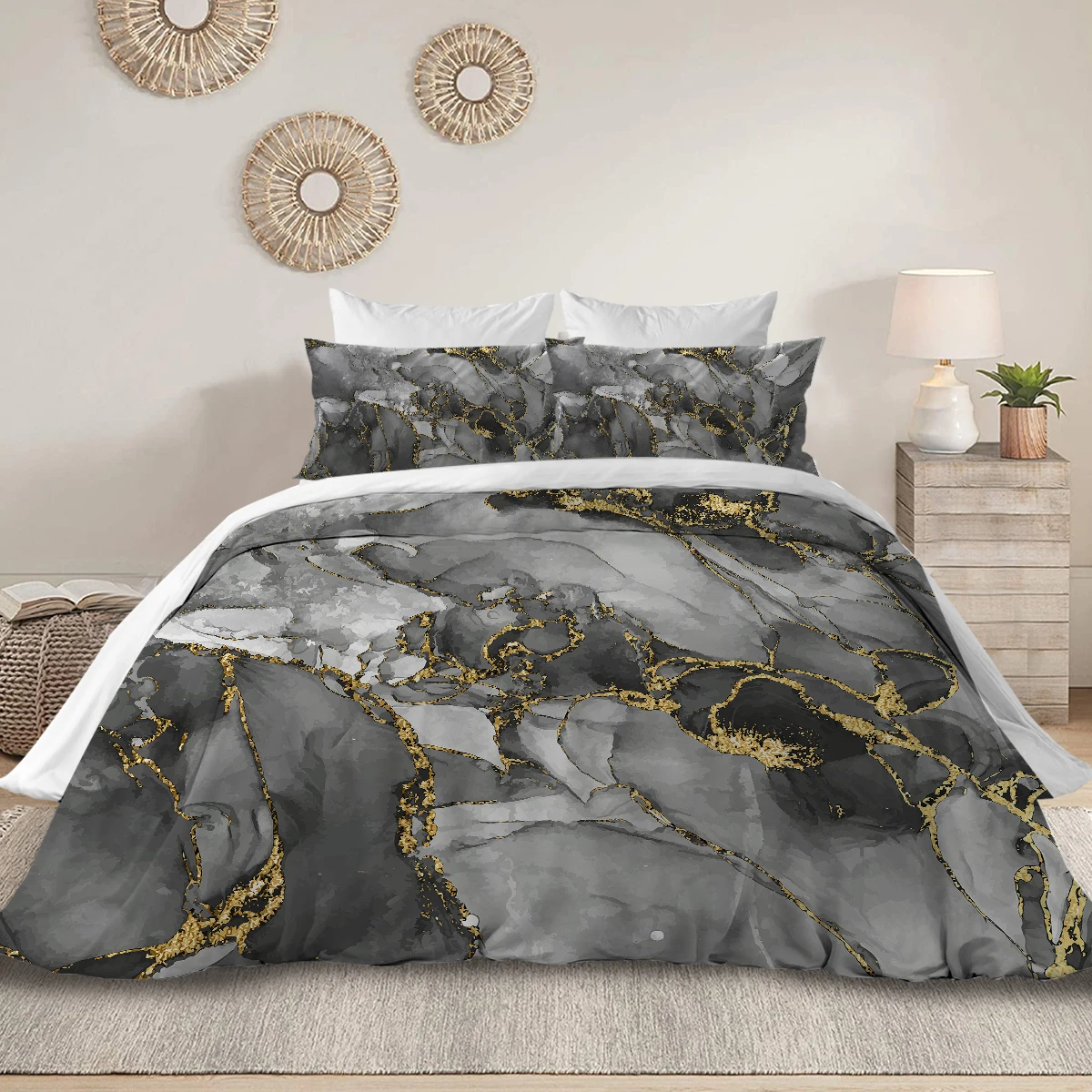 Granite Bedding Set 3pcs Duvet Cover Pillowcase 3D Customization Couple Bed Set Size Queen King Size Bedding Set
Granite Bedding Set 3pcs Duvet Cover Pillowcase 3D Customization Couple Bed Set Size Queen King Size Bedding Set