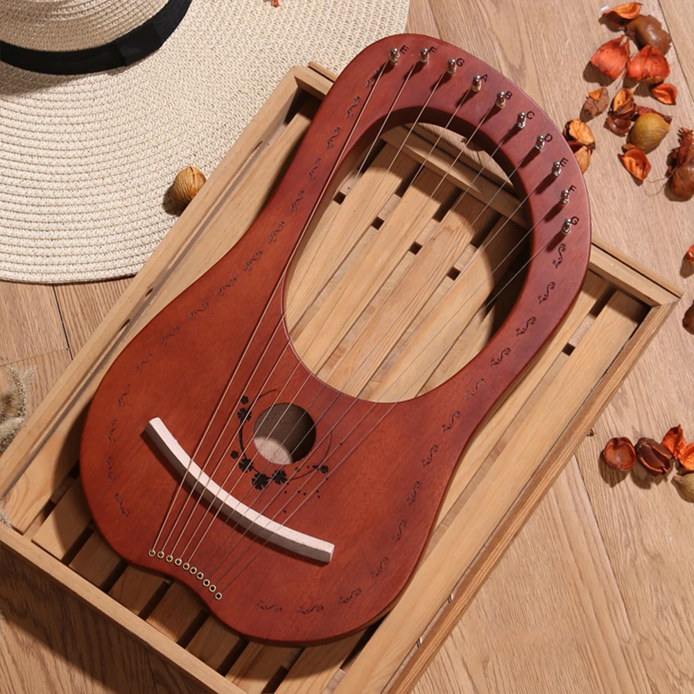 10 струн дерева Lier Harp металлическая ловушка красное дерево Lyre струна