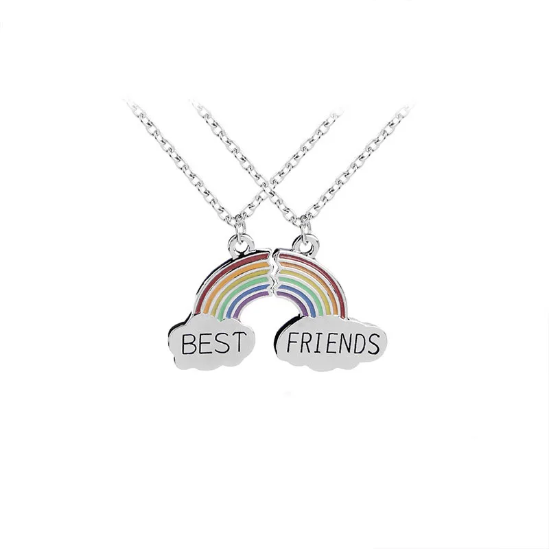 Fashion Best Friends Honey Love Couple Pendant Necklace 2 Pcs/ Set Rainbow Broken Heart BFF Good Friends Friendship Jewelry Gift
Fashion Best Friends Honey Love Couple Pendant Necklace 2 Pcs/ Set Rainbow Broken Heart BFF Good Friends Friendship Jewelry Gift